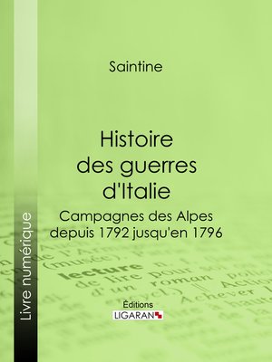 cover image of Histoire des guerres d'Italie